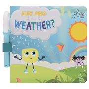 cover of alex asks what is the weather light up library book with magic magnifier attached