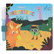 cover of pippas prehistoric pals light up library book with magic magnifier attached