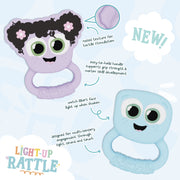 product feature graphic showing blair rattle colors and details