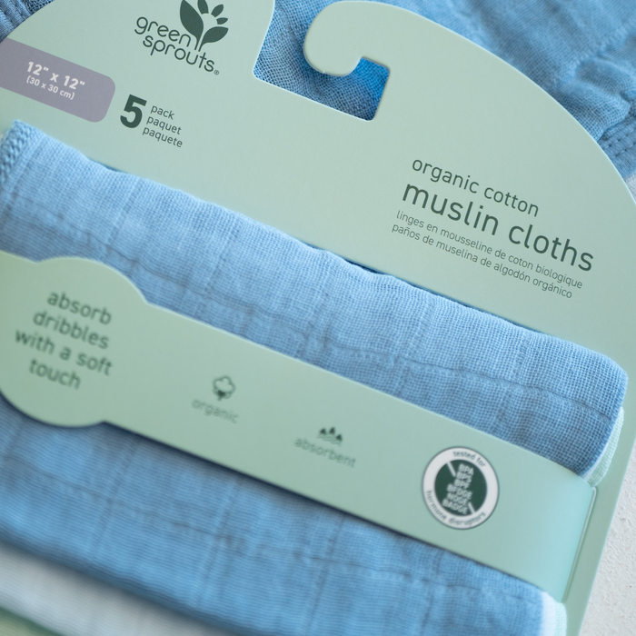 Green Sprouts | Organic Cotton Muslin Cloths (5 pack)