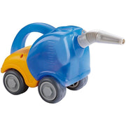 Toy car with a blue pump on a white background