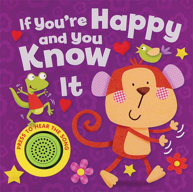 If You’re Happy and You Know It sound book cover featuring a dancing monkey and colorful animals