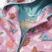 Close-up of collar and hood lining on Hatley Pop-Out Butterflies field jacket