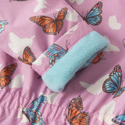 Close-up of sleeve with soft cuff on Hatley Pop-Out Butterflies field jacket