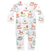 Heyward House boys long sleeve Playtime Romper in Swaying Safari print on white background