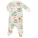 Heyward House footed pajama in Swaying Safari print on white background