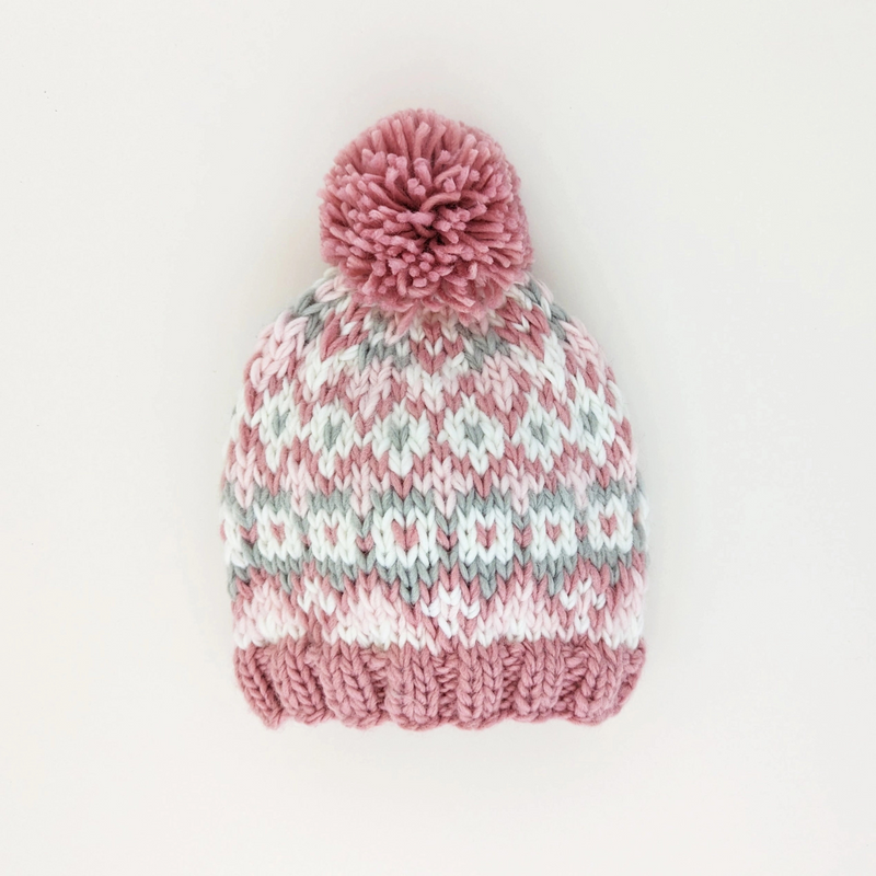 Huggalugs | Fairisle Rosy Beanie Hat
