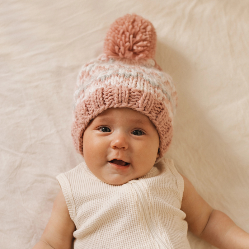 Huggalugs | Fairisle Rosy Beanie Hat