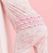 Close-up of ruffle detail on Sweeter Than Hunny modal baby footie