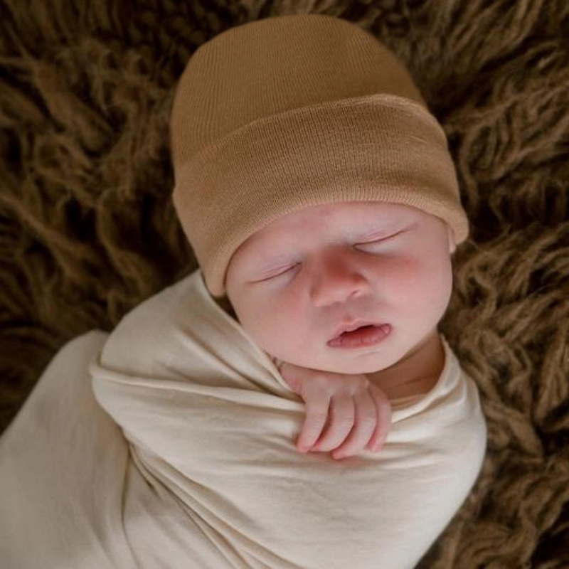 Ilybean | Newborn Beanie | Solid Tan