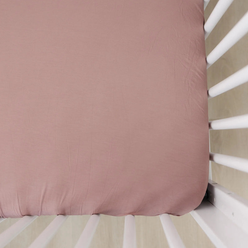 Mebie Baby | Bamboo Crib Sheet | Dusty Rose