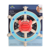 Toy steering wheel with a crab design on its packaging, featuring the brand 'Itzy Ritzy'.