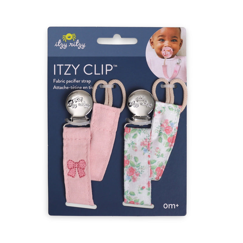 Itzy Ritzy | Itzy Clip Fabric Pacifier Clip | Bow