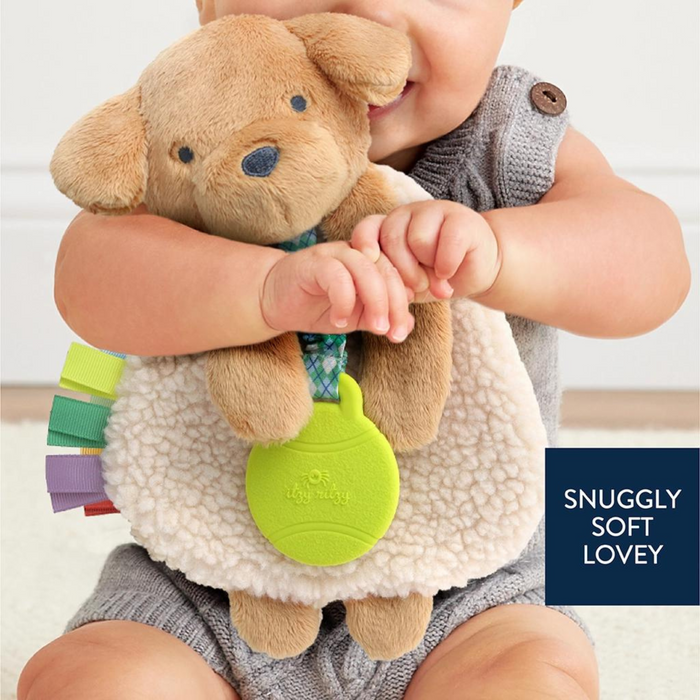 Itzy Lovey Plush with Teether | Golden Puppy