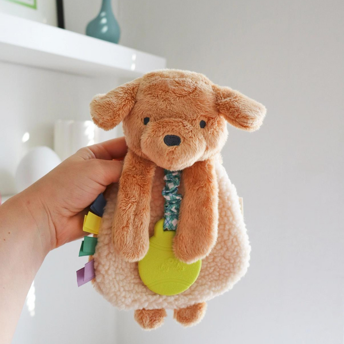 Itzy Lovey Plush with Teether | Golden Puppy