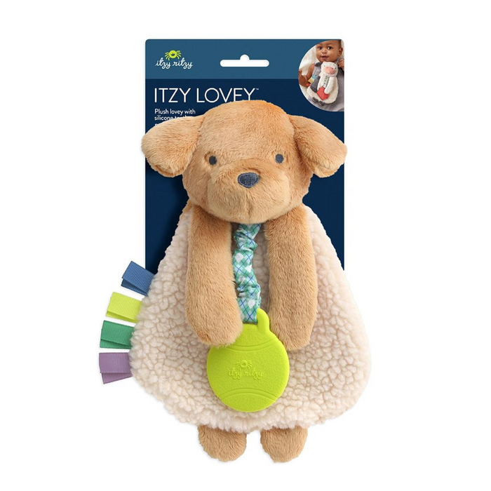 Itzy Lovey Plush with Teether | Golden Puppy