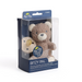 Plush toy bear in packaging with 'Itty Bitty' branding on a white background