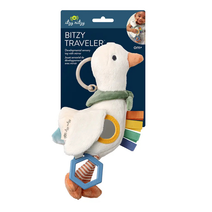 Itzy Ritzy | Bitzy Traveler Developmental Sensory Toy | Goose