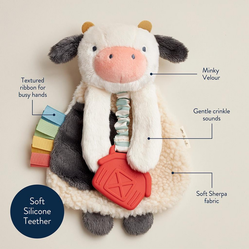 Itzy Ritzy | Lovey Plush with Teether | Carmen the Cow
