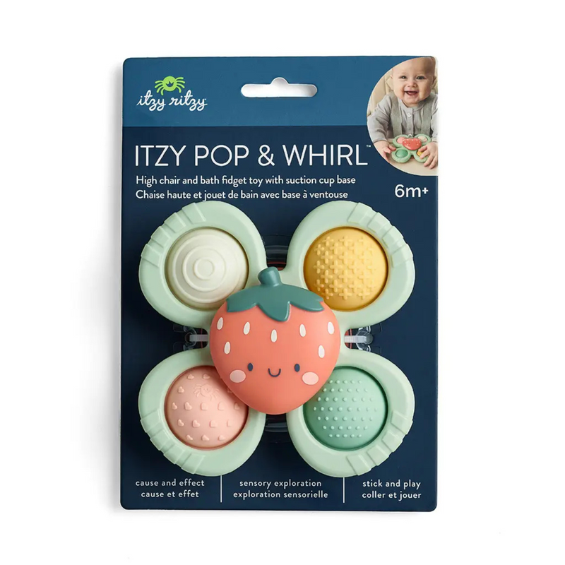 Itzy Ritzy | Itzy Pop & Whirl Bath + Travel Toy | Strawberry