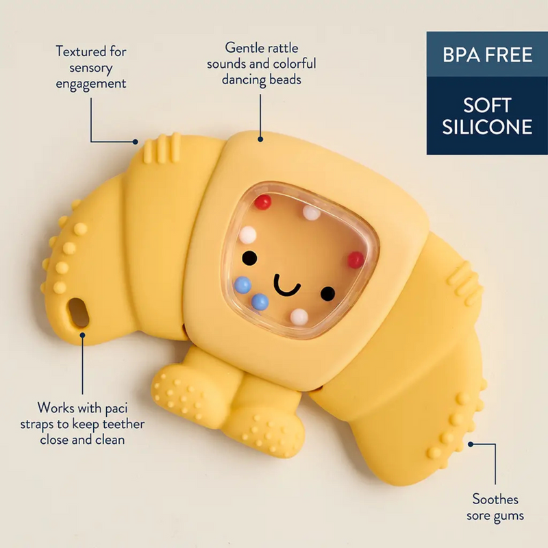 Itzy Ritzy | Sweetie Shake Plus Rattle & Teether | Croissant