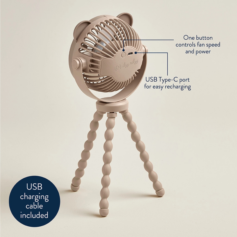 Itzy Ritzy | Itzy Breeze 3-Speed Stroller Fan | Taupe