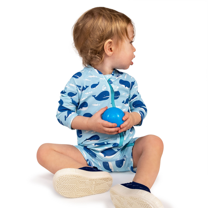 Jan & Jul | Long Sleeve UV Jumpsuit | Blue Whale