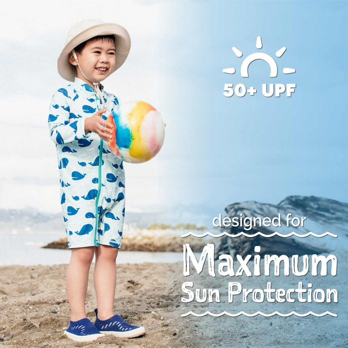 Jan & Jul | Long Sleeve UV Jumpsuit | Blue Whale