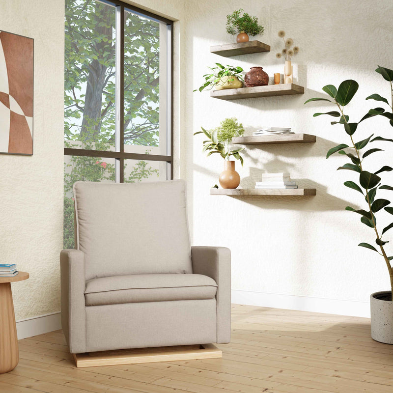 Babyletto Cali Pillowback Chair and a Half Glider in Eco-Performance Fabric | Water Repellent & Stain Resistant