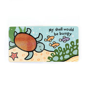 inside spread showing turtle swimming with bumpy shell texture