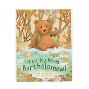 big world bartholomew hardcover book with bear in river cover art