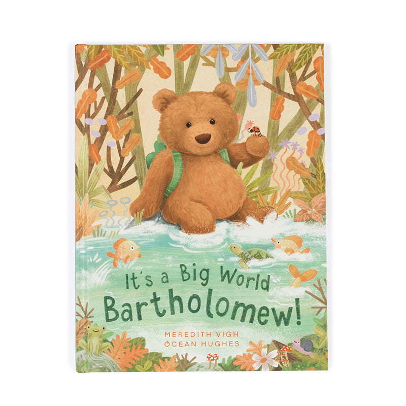 big world bartholomew hardcover book with bear in river cover art