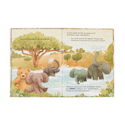 inside spread bartholomew bear meeting forest animals by the water