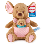 Disney GUND Oh So Snuggly Kanga with removable Roo plush on white background