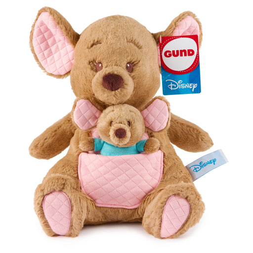 Disney GUND Oh So Snuggly Kanga with removable Roo plush on white background