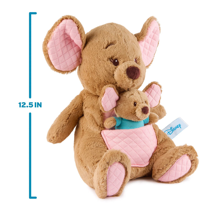 Kanga and Roo plush with height marker showing 12.5 inches