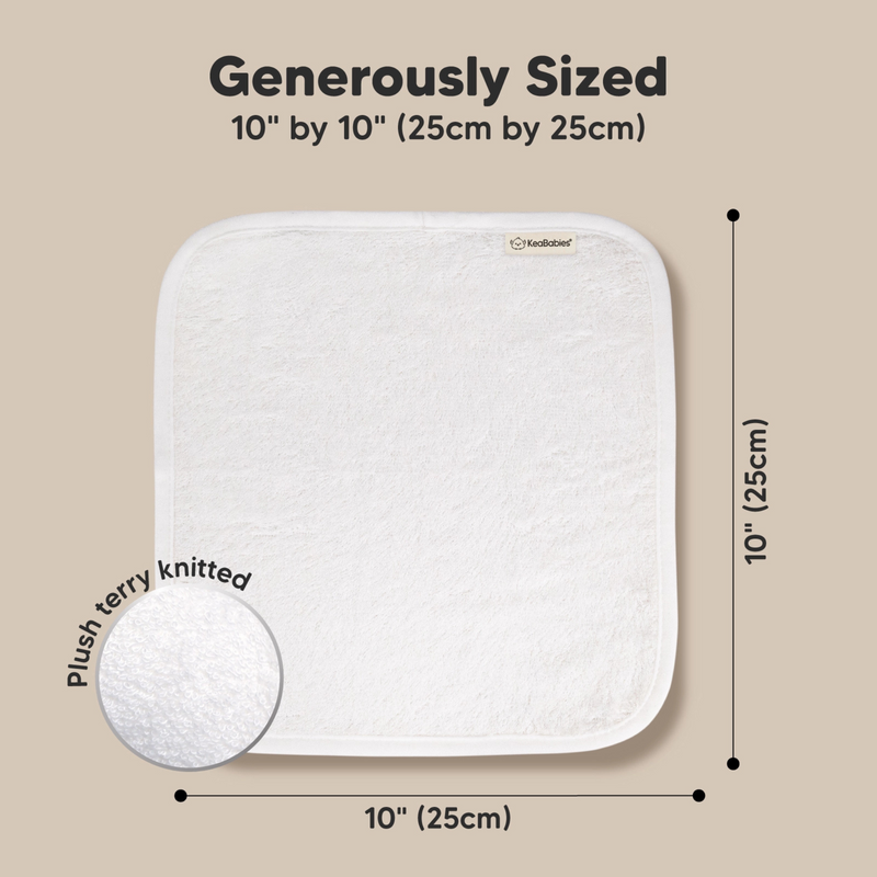 KeaBabies | Baby Washcloths | White