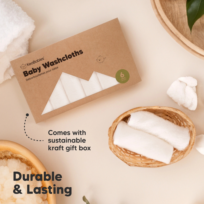 KeaBabies | Baby Washcloths | White