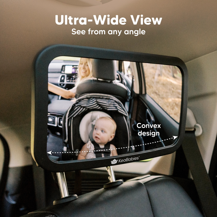 KeaBabies | Car Seat Mirror | Large | Sleek Black