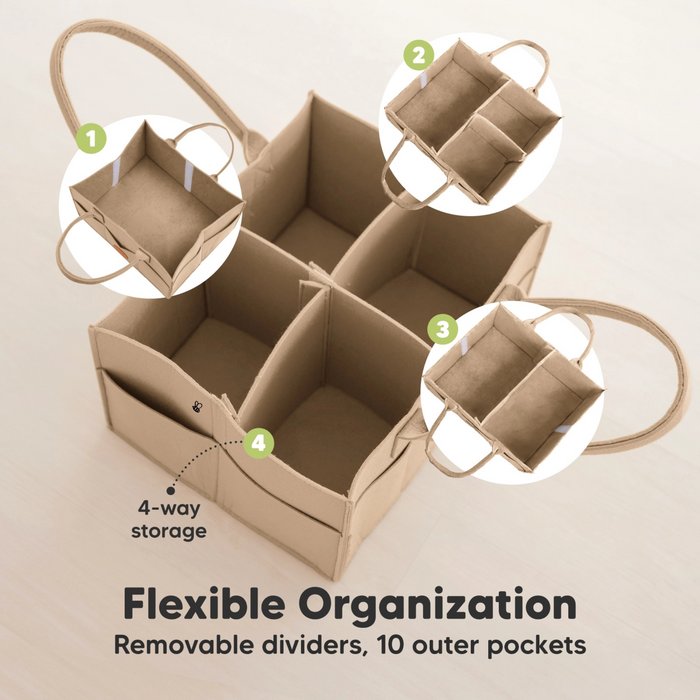 KeaBabies | Original Diaper Caddy | Taupe