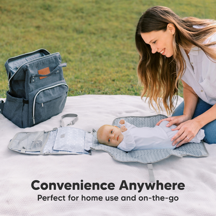 KeaBabies | Ezee Portable Diaper Changing Pad | Gray Mod
