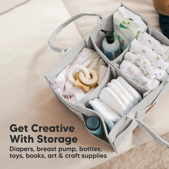 KeaBabies | Original Diaper Caddy | Classic Gray