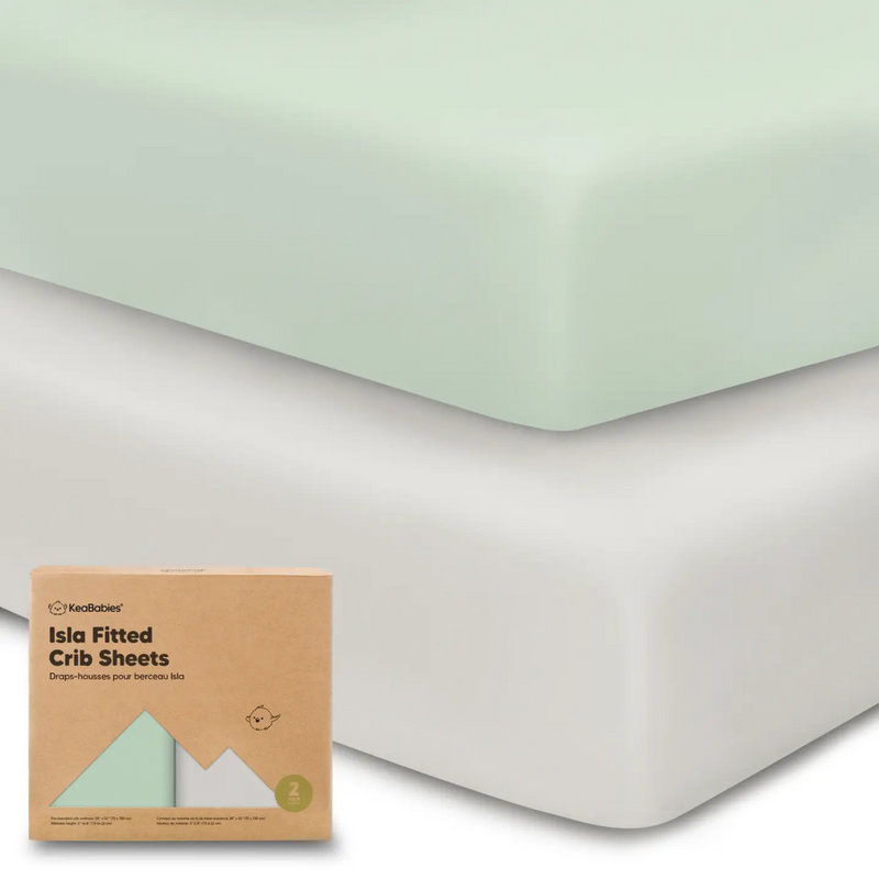 KeaBabies | Isla Fitted Crib Sheet 2-Pack | Sage