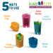 Kiddy Trek 4-in-1 Sip & Snack Set with colorful containers and text explaining uses.