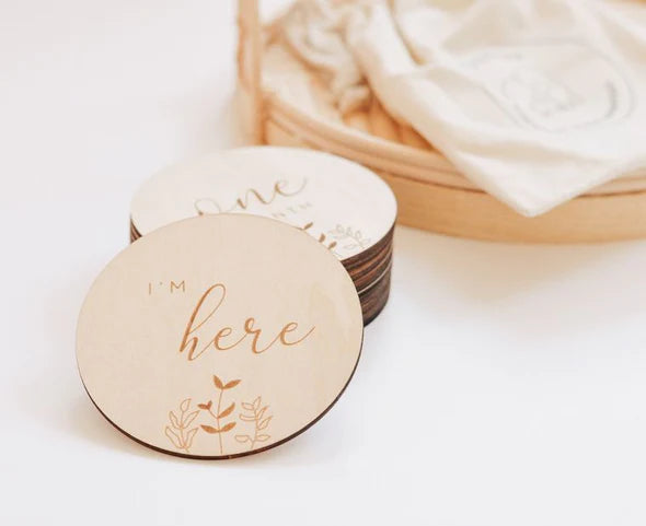 Fephas Baby Monthly Milestone Wooden Cards