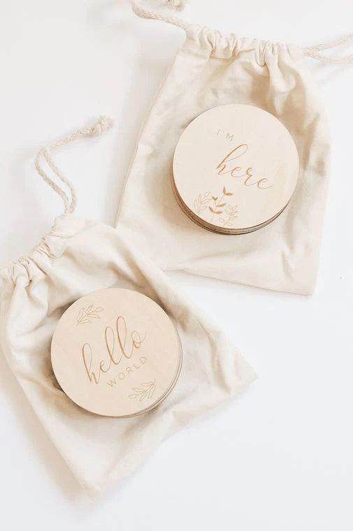 Fephas Baby Monthly Milestone Wooden Cards