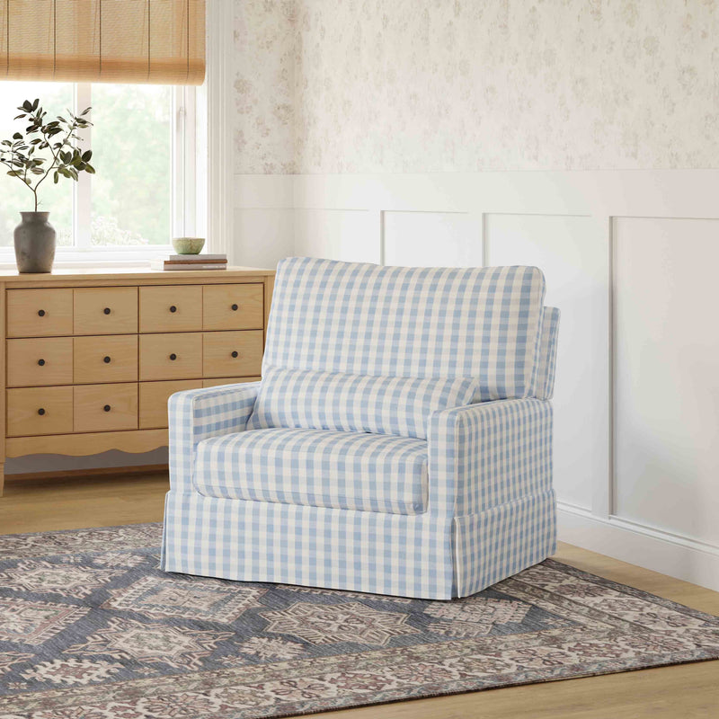 Namesake Crawford Pillowback Chair and a Half Comfort Swivel Glider
