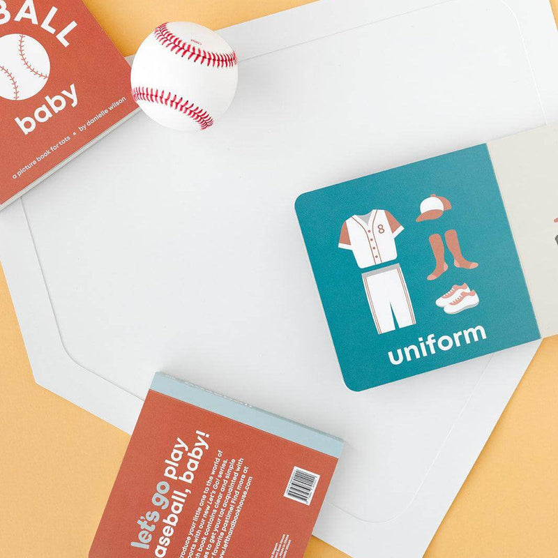 Baseball Baby board book open to the uniform page