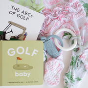 Golf Baby and The ABCs of Golf board books in a golf-themed baby gift bundle