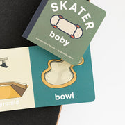Skater Baby board book open to the bowl page